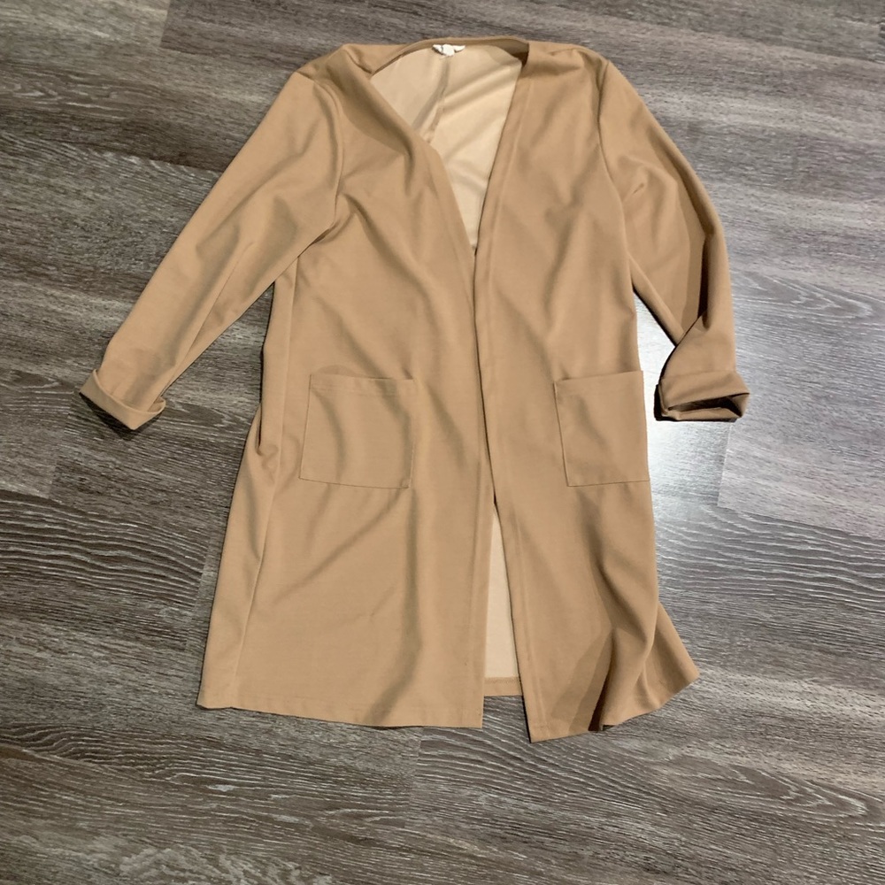 Camel color long cardigan